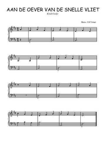 Téléchargez l'arrangement pour piano de la partition de Aan de oever van de snelle vliet en PDF